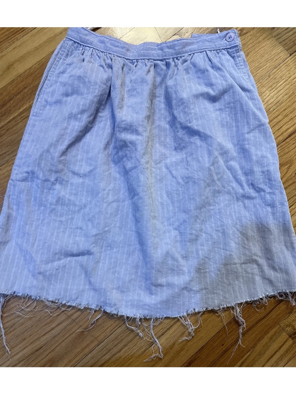 vintage lilac Sassafras corduroy skirt customized raw hem size 9 early Y2K